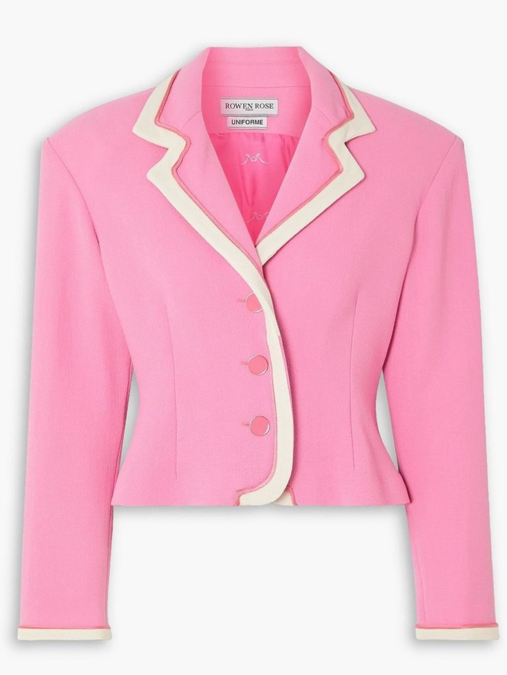 ROWEN ROSE 
Two-Tone Wool-Crepe Blazer